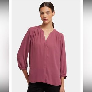 NYDJ Vintage Rose Pintuck Blouse Size Medium